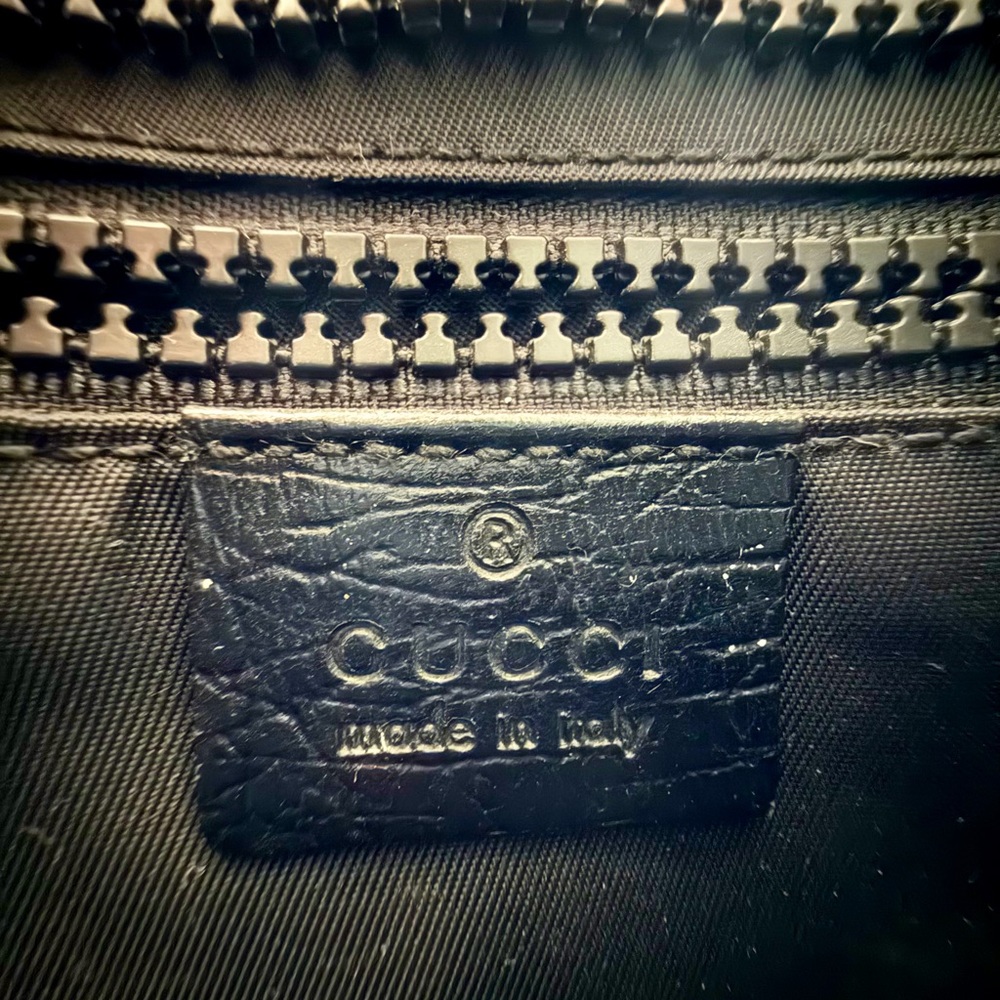 Gucci Black and Gray Logo Canvas Crossbody Bag, Nylon adjustable strap - Picture 8 of 8